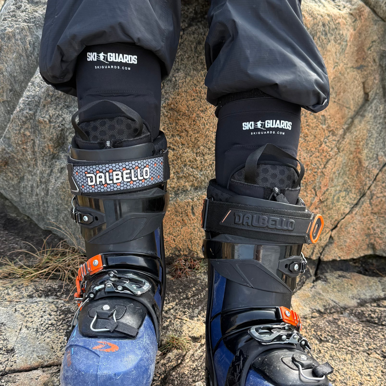 SkiGuard Pro held securely over a ski sock