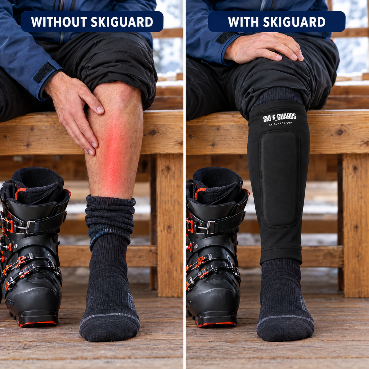 Ski sock with and without cushioning